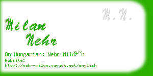 milan nehr business card